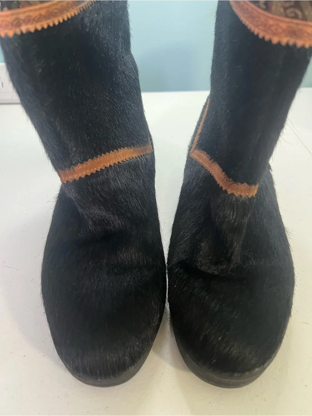 Garden Sport Italy Blk Faux Fur Trim & Pony Hair Winter/Snow boots Boots Size 39